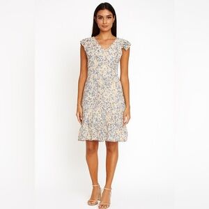 NEW Adelyn‎ Rae Floral Ruffle Mini Dress V Neck Sleeveless Summer Party XL